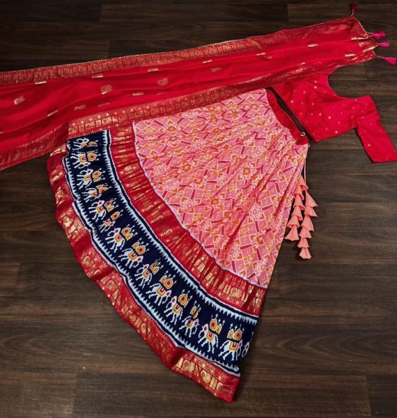 Pink Dola silk patola Designer choice printed lehenga Bridal lehenga