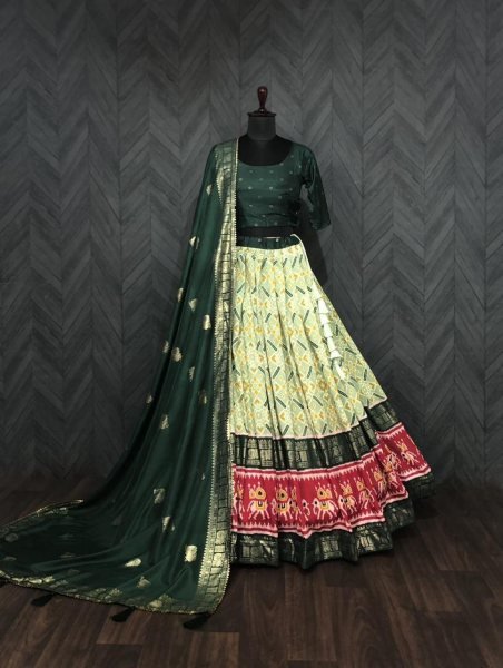 Lemon  Dola silk patola Designer choice printed lehenga