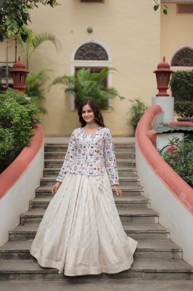 Off White Designer Lehenga set 