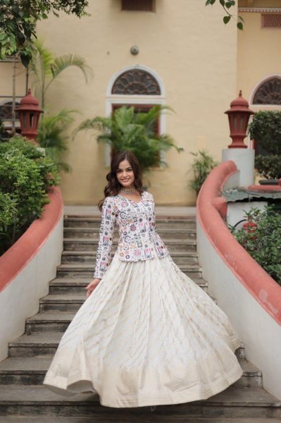 Off White Designer Lehenga set  Bridal lehenga