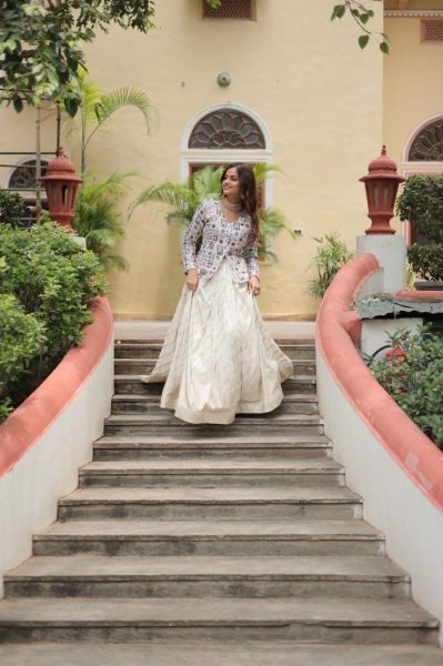 Off White Designer Lehenga set  Bridal lehenga
