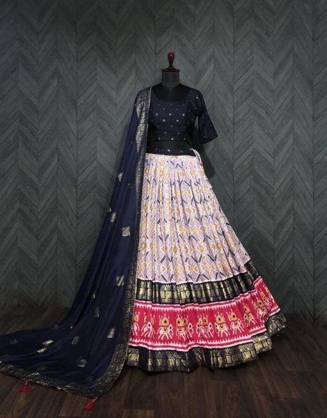 Purple  Dola silk patola Designer choice printed lehenga