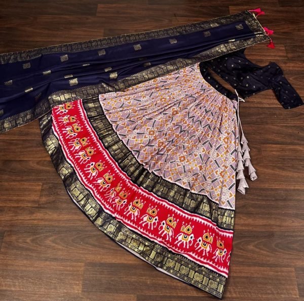 Purple  Dola silk patola Designer choice printed lehenga Bridal lehenga